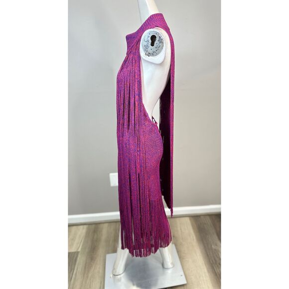 Burberry Tiered Fringe Midi-Dress Size Small $8500 - Picture 9 of 14